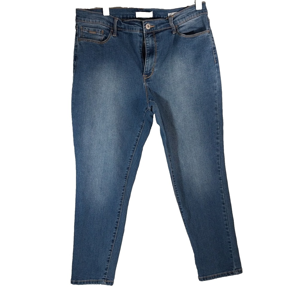Nine West W Sz 10 High Rise Cigarette Skinny Jeans Medium Wash Blue Denim Pant